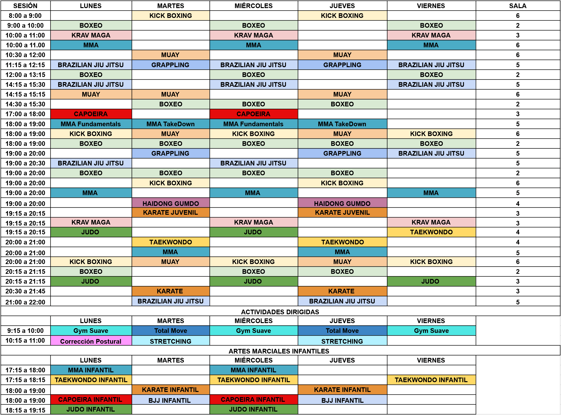 HORARIO GIMNASIO XFIT EIXAMPLE
