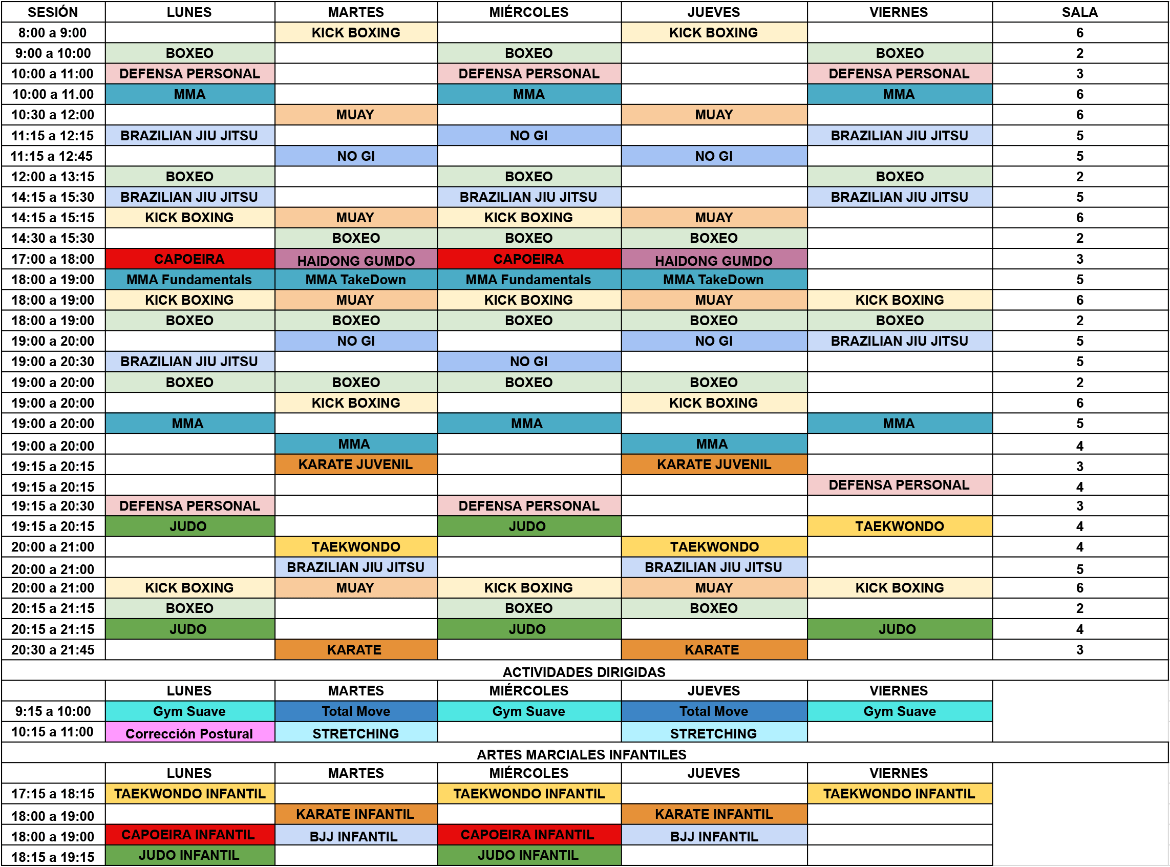 HORARIO GIMNASIO XFIT EIXAMPLE